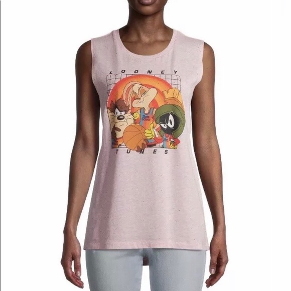 WB Looney Tunes Space Jam Women’s Pink Heather Tank Top Size XXL (19) - Picture 1 of 6